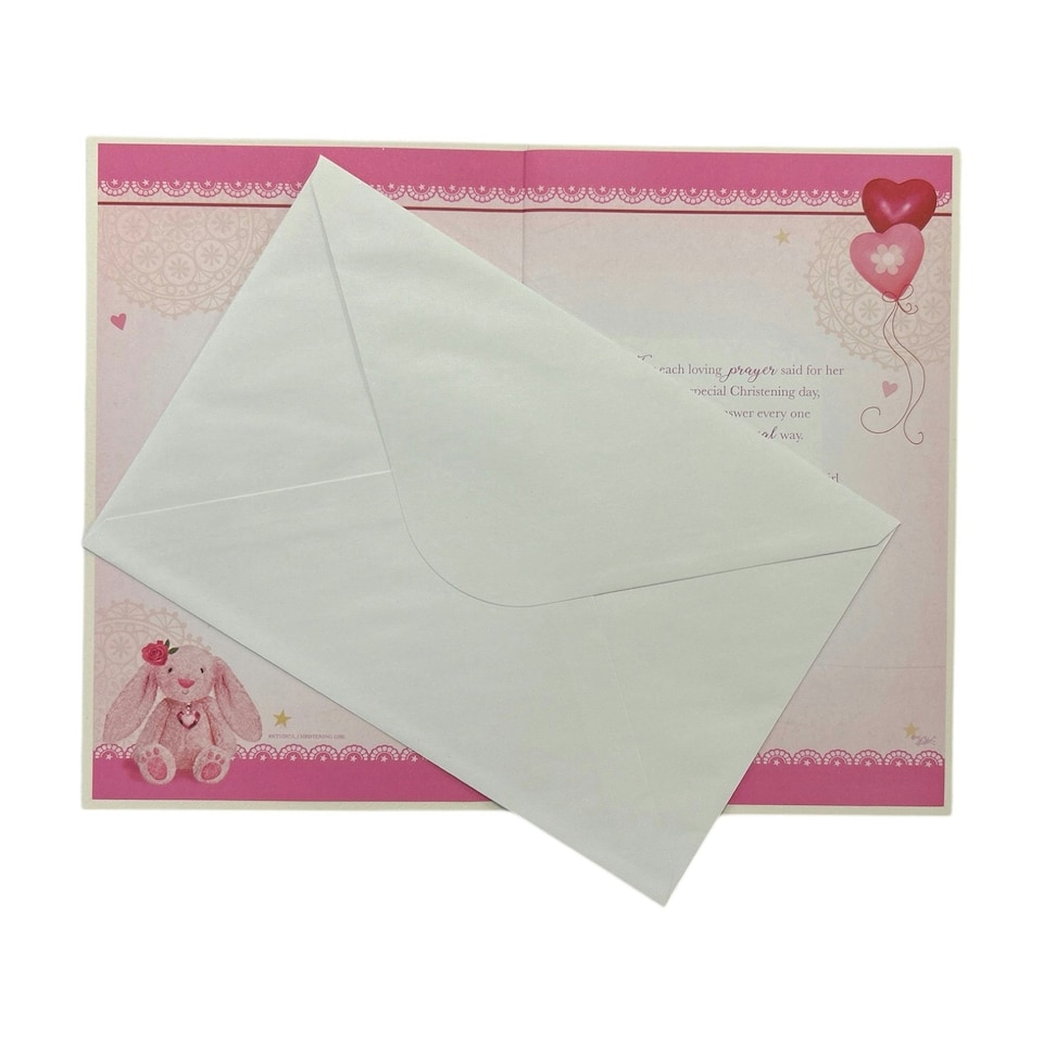 image 1 of On Your Baby Girl's Christening Day Keepsake Treasures Greeting Card