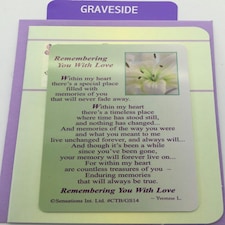 Remembering You With Love...Grave Card (Sentimental Keepsake Wallet / Purse Card)