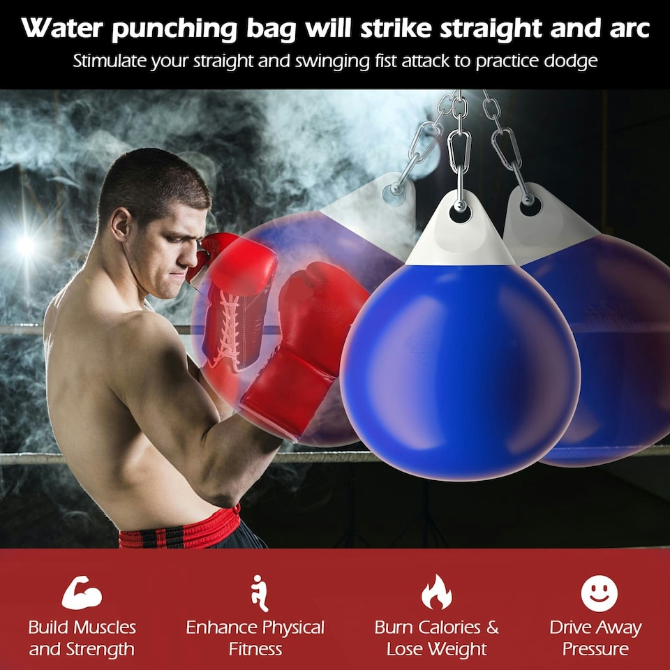 image 1 of COSTWAY 18 Inch Water Punching Bag 50 kg Heavy Bag Blue Blue