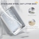 image 4 of PawHut Stainless Steel Litter Box with Scoop, High Sided Cat Litter Tray Grey | One Size