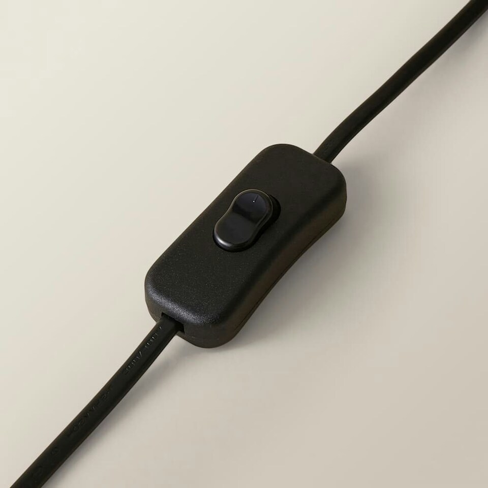 image 1 of ValueLights Wiggle Matte Black Table Lamp with Cream Tapered Shade | Black | White