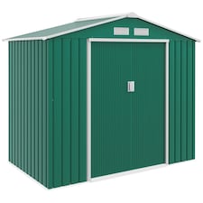 Outsunny 7 x 4ft Garden Shed Storage with Foundation Kit and Vents, Green