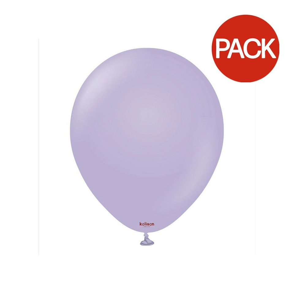 Kalisan Latex Retro Balloons (Pack of 100) - Lavender - One Size