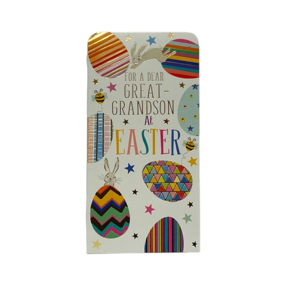 image 1 of For Great-Grandson Bunnies And Eggs Design Easter Money Wallet Card