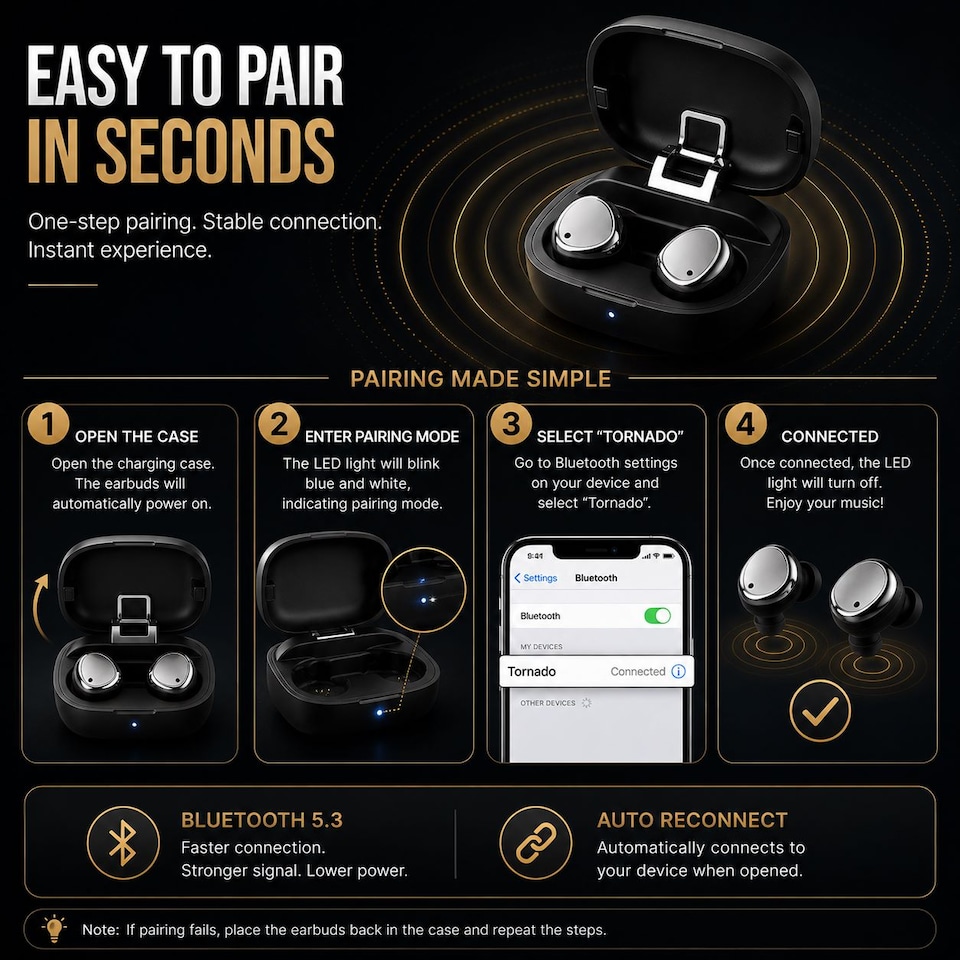 image 1 of Tornado Wireless Headphones for Mobile Phones and Entertainment