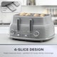image 3 of Daewoo Sienna 1.7L Rapid Boil Kettle and 4 Slice Toaster Set | Grey | Grey | 4-slice
