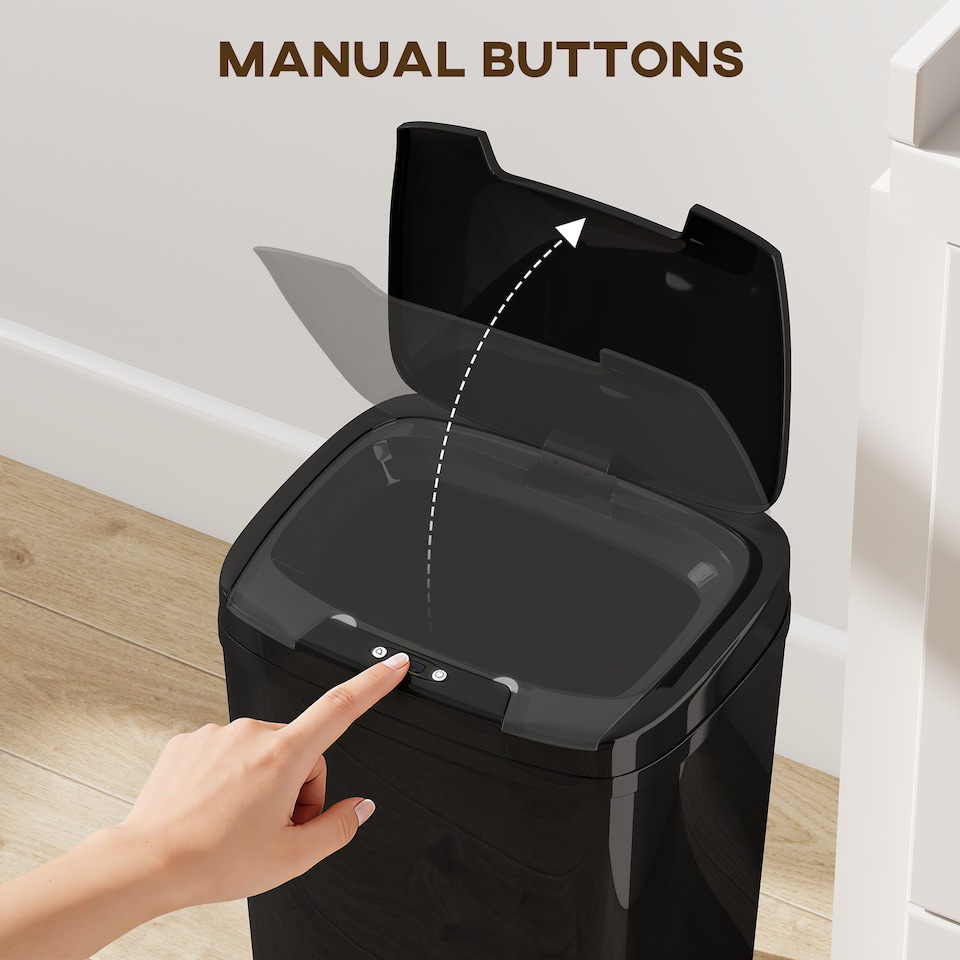 image 1 of HOMCOM 15L Sensor Bin, Automatic Touchless Kitchen Bin, Battery Operated
