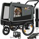image 1 of Dog Bike Trailer - multifunctional, foldable, including reflectors, leash and flag - Grey