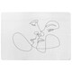 image 1 of Couple Kiss In Line Art Designer Rug | Multi