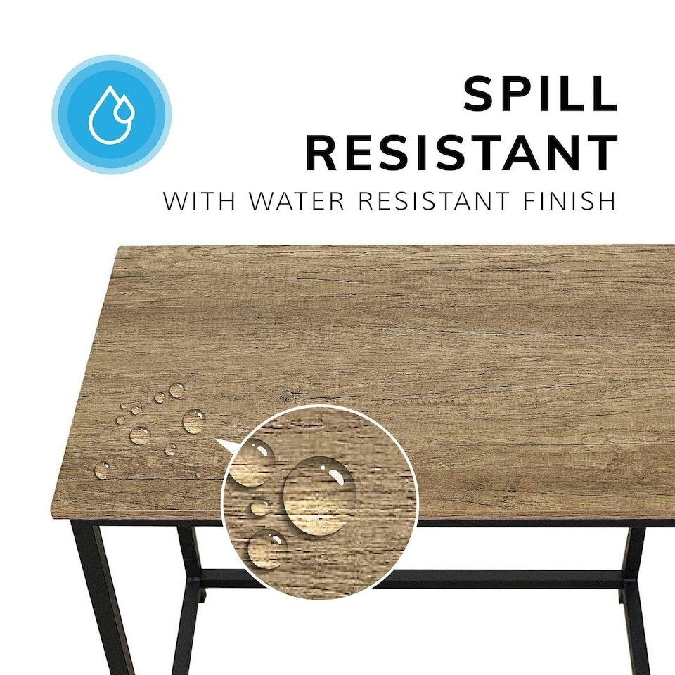 image 1 of Desk Computer PC Laptop Home Office Work desk, Study Writing Light Brown Rustic Style 80cm Brown