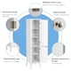 image 4 of COSTWAY 5-Tier Bathroom High Cabinet Storage Organizer White White