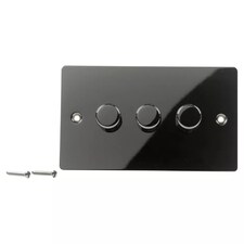 Volex Crabtree Brass Gold 3-Gang Dimmer Light Switch