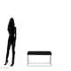 image 5 of Allure Black Tufted Seat And Silver Finish Bench Black