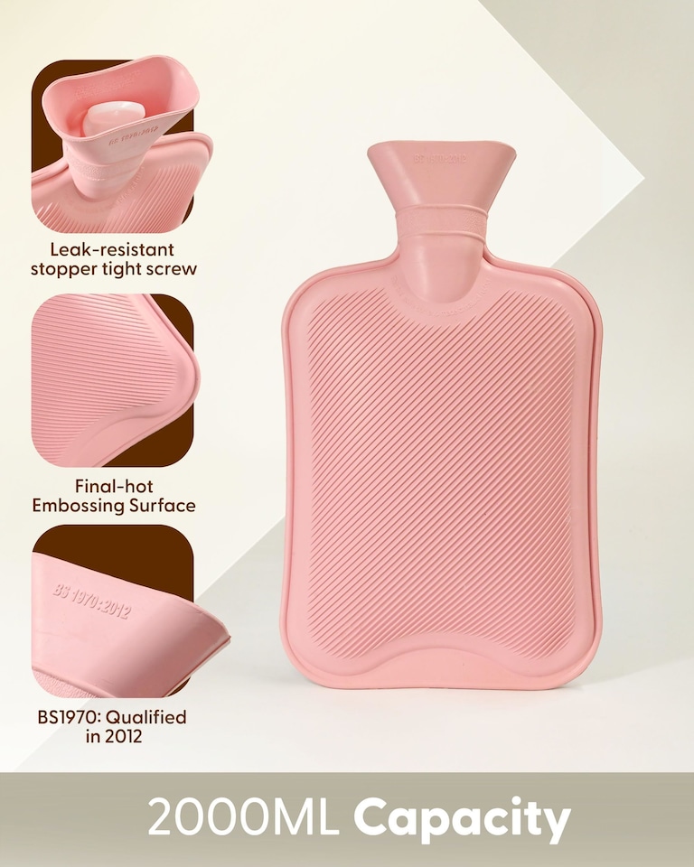 image 1 of Keplin Fluffy Faux Fur Hot Water Bottle 2 Litre with Hand Warming Cover