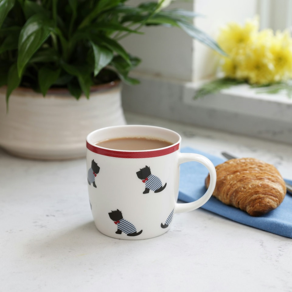 image 1 of KitchenCraft China Sitting Westies Mug | White