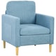 image 1 of HOMCOM Modern Armchair Upholstered Accent Chair for Bedroom Home Office  Blue
