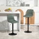 image 4 of HOMCOM Modern Bar Stools Set of 2, Height Adjustable Swivel Bar Chairs with Backrest, Gas Lift and Footrest, Leathaire Barstools for Breakfast Counter, Kitchen Island, Green