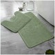 image 2 of VELVETIO Bath Mat Set Greek Pattern Anti Slip Memory Foam Toilet Rug Green | Sage Green