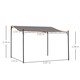 image 5 of Outsunny 4 x 3 Meters Canopy Metal Wall Gazebo Awning Garden Marquee Shelter Door Porch  Grey