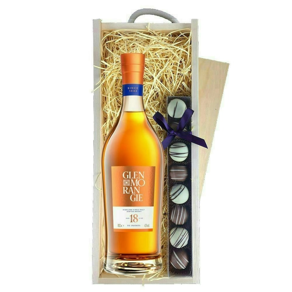 image 1 of Glenmorangie 18 Year Old The Infinita Whisky & Truffles, Wooden Box 70cl 43% abv