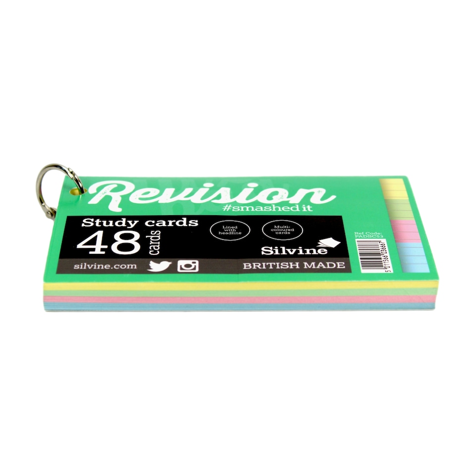 image 1 of 48 Assorted Colour 5x3" Revision Cards on Binding Ring