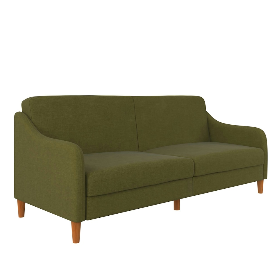 image 1 of Jasper coil 3-seater Sofa Bed in green fabric | Green | GREEN | Not provided