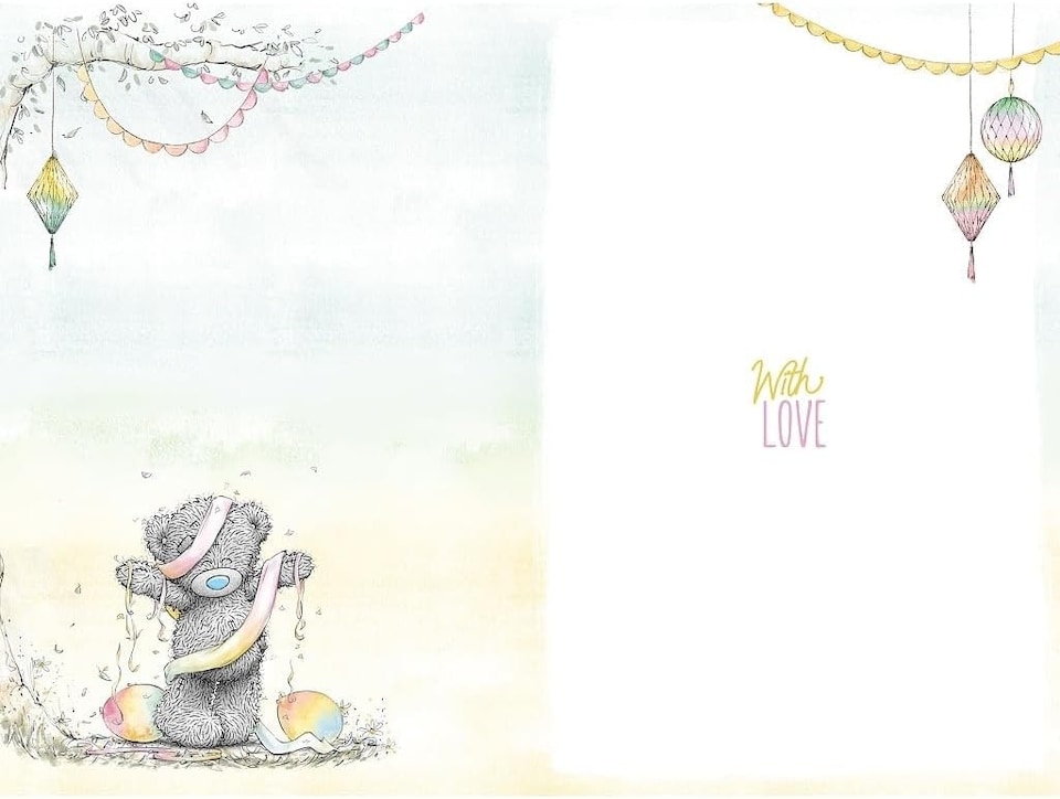 image 1 of Bear Sitting By A Tree Today Is Your Day Happy Birthday Card