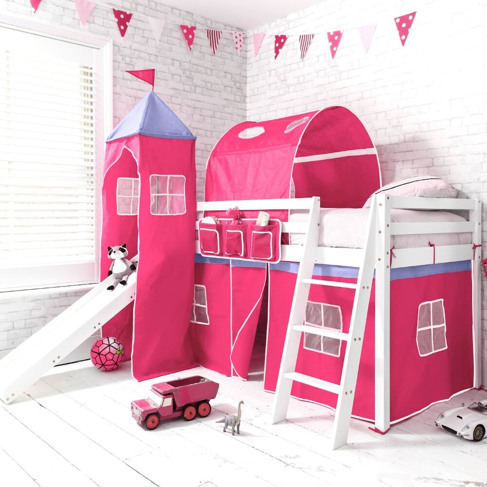 image 1 of Tent, Tower & Tunnel for Midsleeper Cabin Bed in Pink