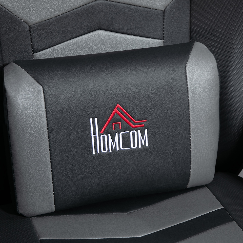 image 1 of HOMCOM Massage Recliner Chair with Remote, PU Leather Recliner Armchair Grey | Grey