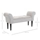image 3 of HOMCOM Small Bench, Upholstered Window Seat with Arms and Wooden Legs, Modern Shoe Bench for Entryway, Living Room, Bedroom, Greyish White
