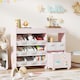 image 8 of AIYAPLAY Kids Toy Storage Unit, Children Toy Box Organiser with 11 Fabric Bins, Cabinet, Top Shelves, 3 Stickers, Kids Storage Unit Bookshelf for Nursery, Playroom, Kindergarten | Pink