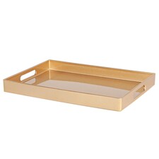 Argon Tableware 6x Serving Trays - 34.5 x 25cm - Rectangular Tray Metallic Decorative Breakfast Tray Melamine Food Tray | Gold | Gold | One Size | 6