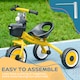 image 7 of AIYAPLAY Baby Trike, Toddler Tricycle with Adjustable Seat, Basket, Bell, Kids Tricycle for 2-5 Years Old, Yellow