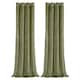 image 1 of Olive Green Velvet Blackout Eyelet Curtains - 46x63 Inch Drop - Pair | Green | One Size