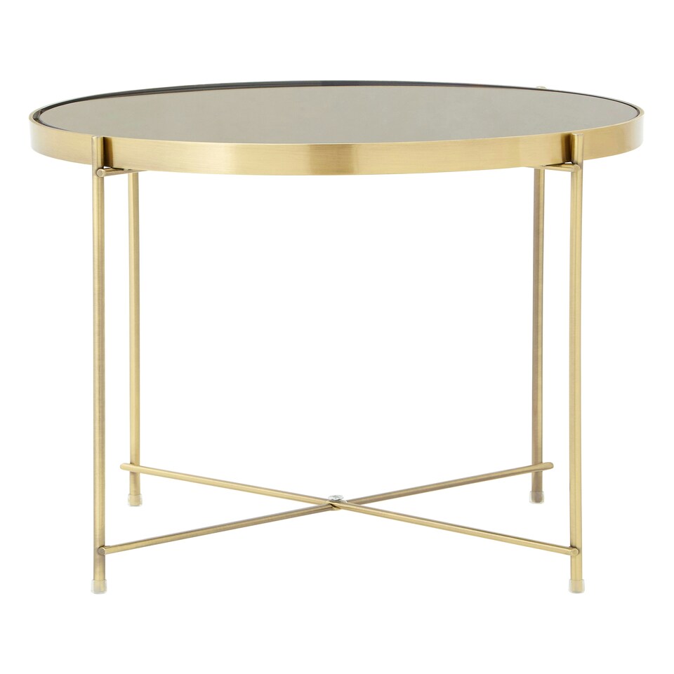 image 1 of Allure Black Mirror Low Side Table Black