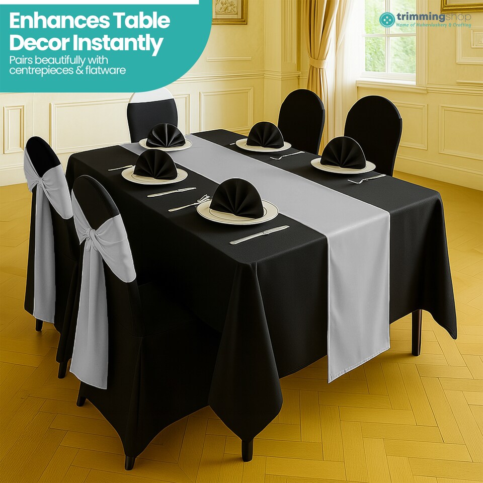 image 1 of Satin Table Runner for Dining Table - 11 x 108 Inch