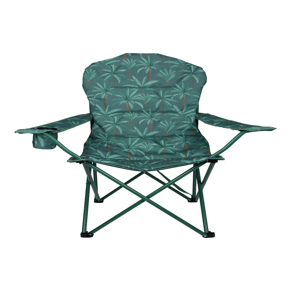 image 1 of Mountain Warehouse Deluxe King Chair with Cup Holder Padded Outdoor Furniture Green | Light Khaki