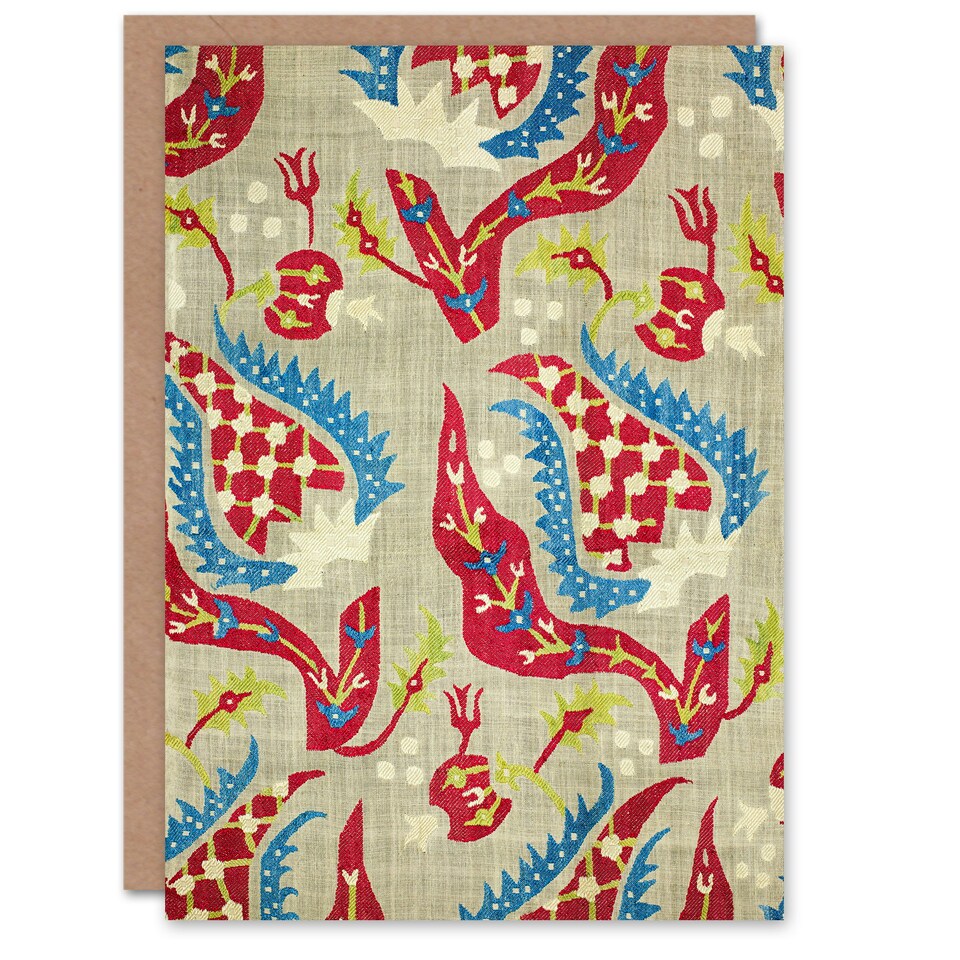 image 1 of William Morris Art Card Turkish Bed Cover Floral Pattern