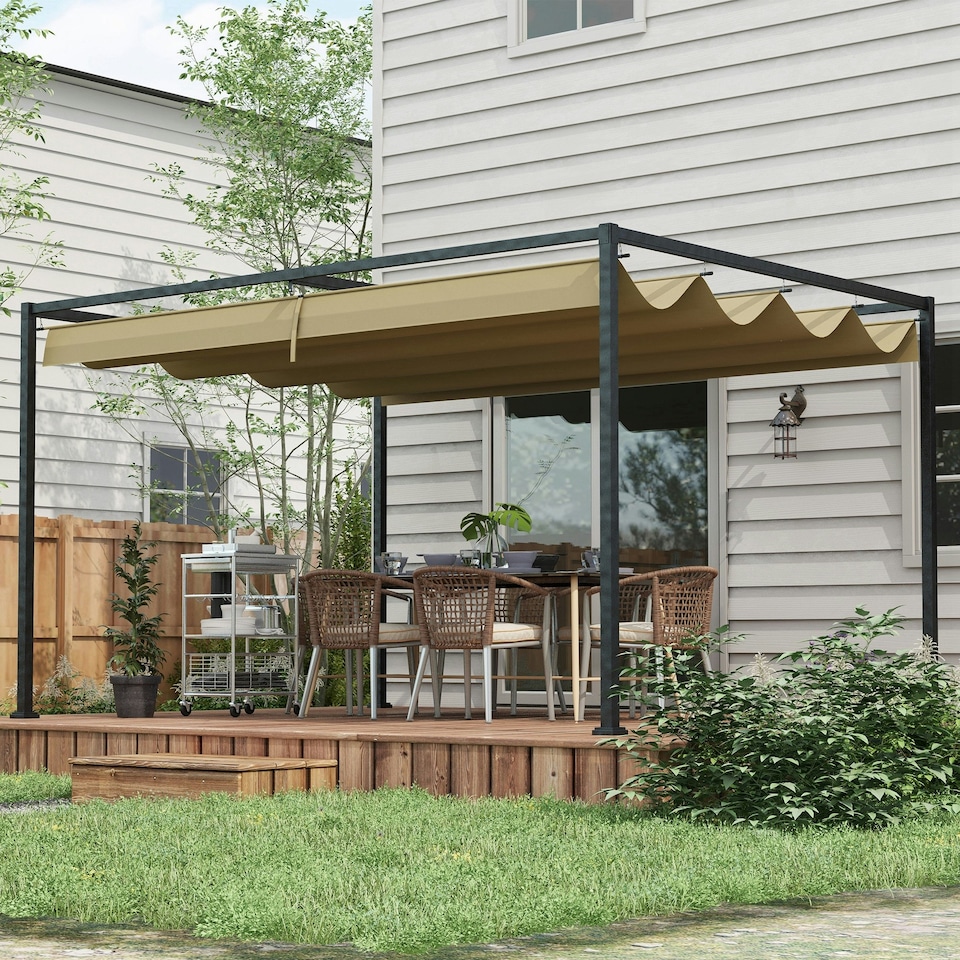 image 1 of Outsunny 4m x 3m Metal Pergola Gazebo Patio Sunshelter Canopy