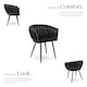 image 3 of Dining Chair Astano - padded, velvet, knot design, continuous backrest - Set of 2 Black