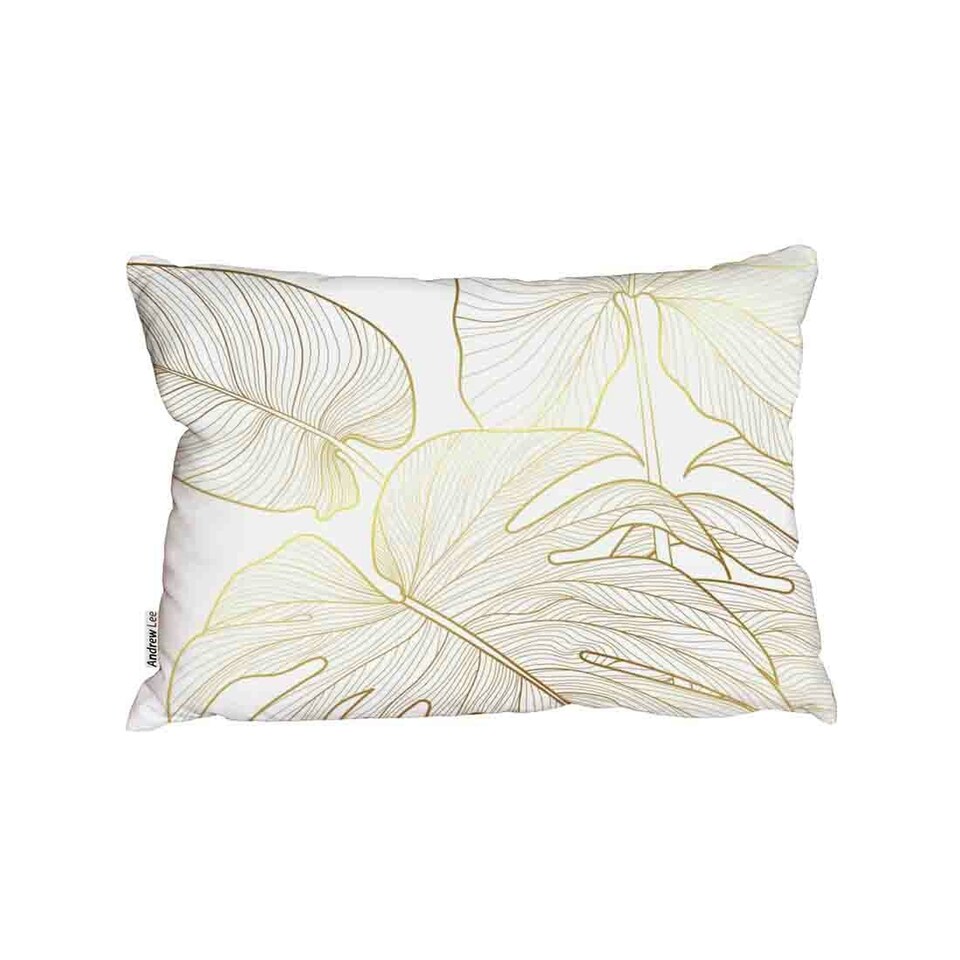 Golden Botanical Line Art Outdoor Cushion