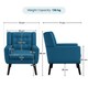 image 3 of Yaheetech Linen Fabric Accent Chair with Wood Legs Removable Cushion Blue | Navy Blue