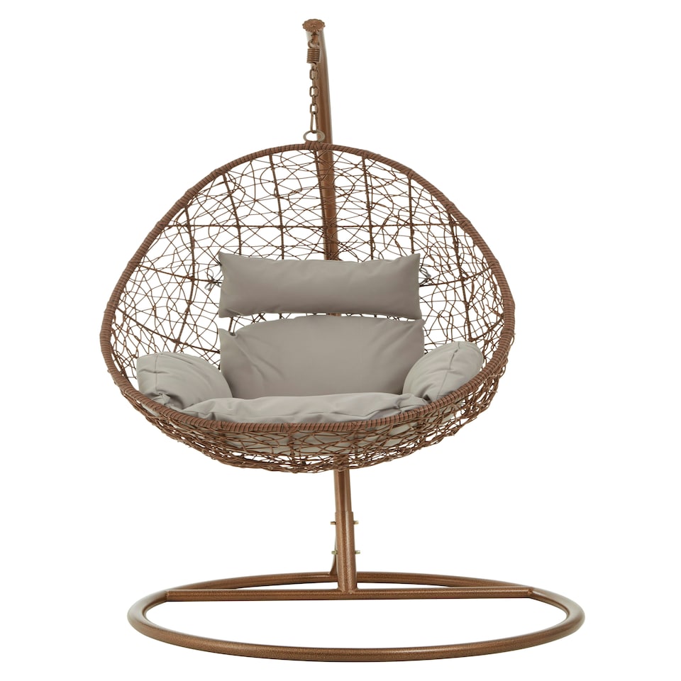 image 1 of Interiors by Premier Luxurious Brown Rattan Hanging Chair, Versatile Lounge Chair, Sturdy Bedroom Chair, Modern Garden Chair