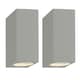 image 1 of Set of 2 Falmouth - Grey Up Down Outdoor IP44 Wall Lights | Grey | Clear | 2