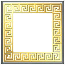 Golden greek ornamental frame (Picture Frame) Grey | XS