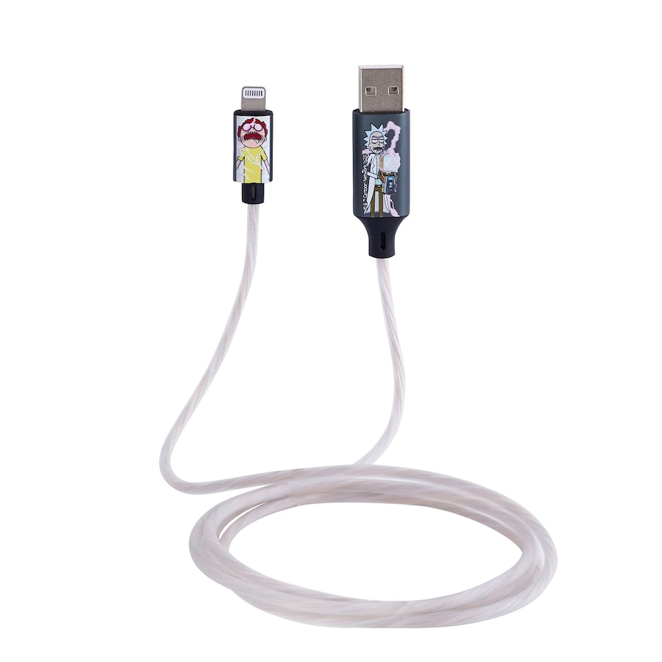 image 1 of Lazerbuilt Rick & Morty Flowing LED Lightning Charging Cable