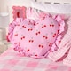 image 3 of OHS Heart Shaped Frill Scatter Cushion Throw Pillow | Multi | Pink Cherry