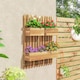 image 2 of Outsunny Wooden Garden Planters with Trellis Wall-mounted Raised Bed