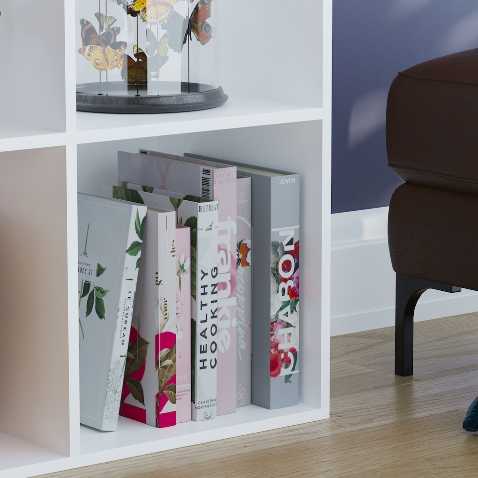 image 1 of Vida Designs Durham 3x3 Cube Storage Bookcase Display Unit, White