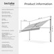 image 6 of Awning with hand crank - pressure fitted , height adjustable Grey | Light Grey | 180 x 400 cm